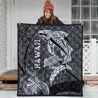 Hawaii Shark and Turtle Quilt With Black Kakau - Wonder Print Shop
