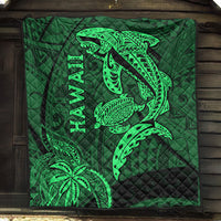 Hawaii Shark and Turtle Quilt With Green Kakau - Wonder Print Shop