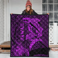 Hawaii Shark and Turtle Quilt With Purple Kakau - Wonder Print Shop