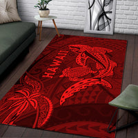 Hawaii Shark and Turtle Area Rug With Red Kakau LT9 - Wonder Print Shop