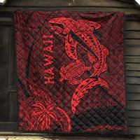 Hawaii Shark and Turtle Quilt With Red Kakau - Wonder Print Shop
