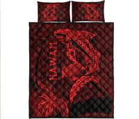 Hawaii Shark and Turtle Quilt With Red Kakau - Wonder Print Shop
