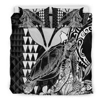 Hawaii Sea Turtle Bedding Set Polynesia Kakau with Kanaka Maoli Black LT9 - Wonder Print Shop