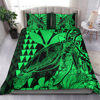 Hawaii Sea Turtle Bedding Set Polynesia Kakau with Kanaka Maoli Green LT9 - Wonder Print Shop