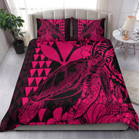 Hawaii Sea Turtle Bedding Set Polynesia Kakau with Kanaka Maoli Pink LT9 - Wonder Print Shop