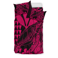 Hawaii Sea Turtle Bedding Set Polynesia Kakau with Kanaka Maoli Pink LT9 - Wonder Print Shop