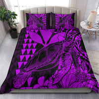Hawaii Sea Turtle Bedding Set Polynesia Kakau with Kanaka Maoli Purple LT9 - Wonder Print Shop