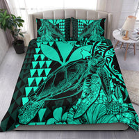 Hawaii Sea Turtle Bedding Set Polynesia Kakau with Kanaka Maoli Turquoise LT9 - Wonder Print Shop