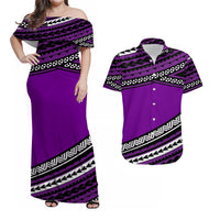 Polynesian Matching Outfits For Couples Combo Dress And Shirt Simple Purple No.2 LT6 - Wonder Print Shop