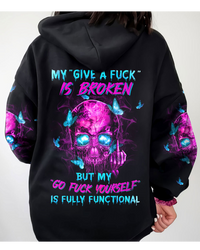 My Give A F Is Broken Skull Hoodie - Wonder Print Shop
