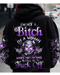 I'm Not A B I'm A Women Black Skull Hoodie - Wonder Print Shop
