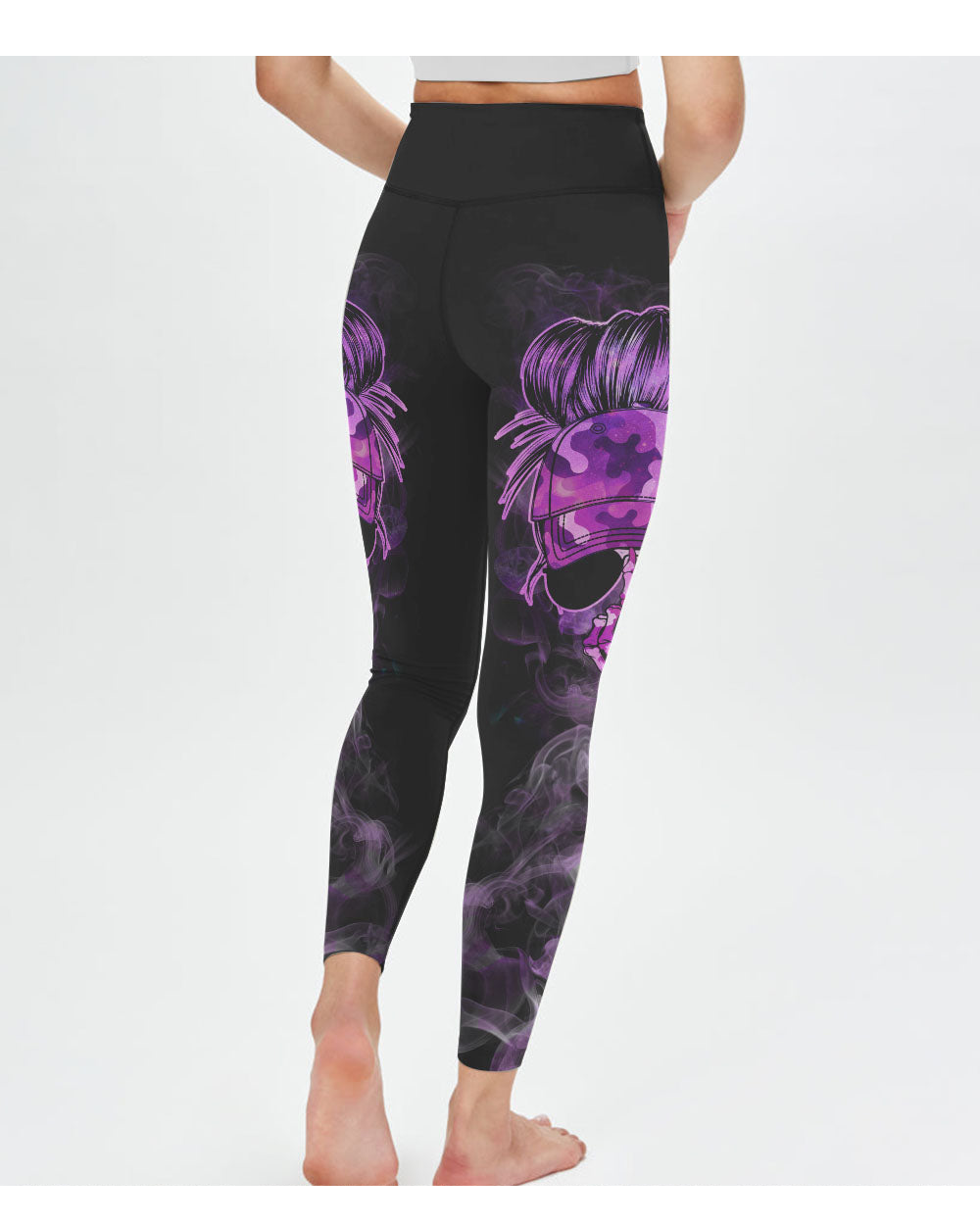 Yes I'm A B But Not Yours Skull Purple Camo Leggings