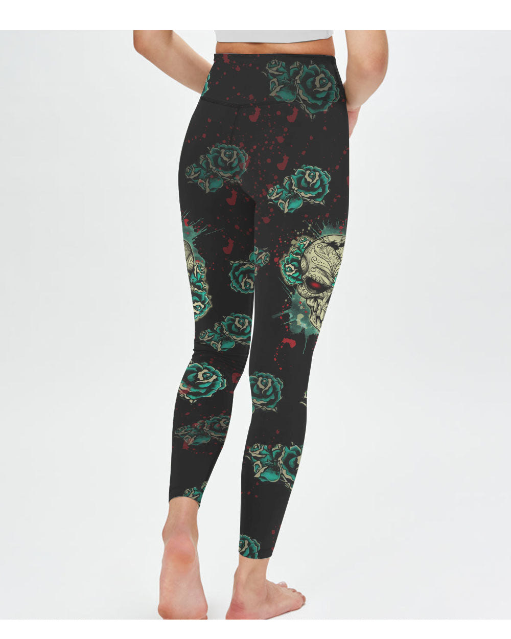 Yes I'm A B But Not Yours Skull Roses Tattoo Leggings