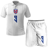Custom Norway Football 2026 Combo Polo Shirt and Men's Shorts Nordic Knot Pattern White Color LT03