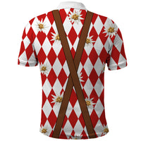 Lederhosen Costume Combo Polo Shirt and Men's Shorts Edelweiss-Bavarian Pattern LT03