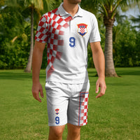 Custom Croatia Football Combo Polo Shirt and Men's Shorts Inspired by Retro Style LT03
