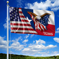 Premium Texas Eagle America Patriotic US Grommet Flag