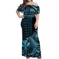 hawaii-hammerhead-shark-off-shoulder-long-dress-polynesian-kakau-with-kanaka-turquoise