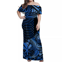 hawaii-hammerhead-shark-off-shoulder-long-dress-polynesian-kakau-with-kanaka-blue