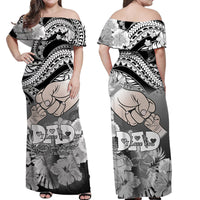 Matching Couple Outfit Polyneisian Pride Happy Father Day Combo Off Long Dress and Hawaiian Shirt I Love You Dad - Polynesian Tribal Black LT9 - Wonder Print Shop