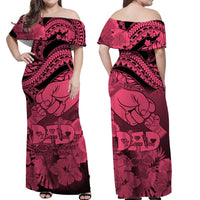 Matching Couple Outfit Polyneisian Pride Happy Father Day Combo Off Long Dress and Hawaiian Shirt I Love You Dad - Polynesian Tribal Pink LT9 - Wonder Print Shop