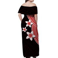 Polynesian Combo Dress And Shirt With Plumeria Flower Red LT6 - Wonder Print Shop