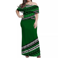 polynesian-off-shoulders-long-dress-simple-green