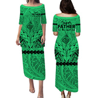 polynesian-fathers-day-gift-for-dad-puletasi-dress-super-father-in-the-world-green-polynesian-pattern