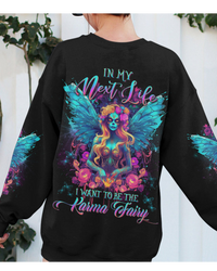 In The Next Life Skull Karma Fairy Black Sweatshirt - Wonder Print Shop