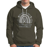 Brain Cancer Hoodie Brain Cancer Awareness Shirt Go Gray In May Ribbon Rainbow - Wonder Print Shop