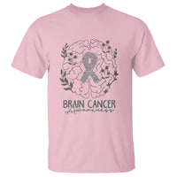 Brain Cancer T Shirt Brain Cancer Awareness Support Gray Ribbon Brain Men Womens - Wonder Print Shop