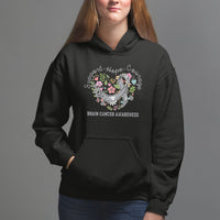 Brain Cancer Hoodie Brain Cancer Awareness Support Hope Courage Grey Ribbon - Wonder Print Shop