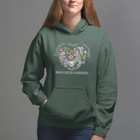 Brain Cancer Hoodie Brain Cancer Awareness Support Hope Courage Grey Ribbon - Wonder Print Shop