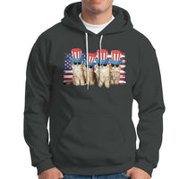 American Cat Hoodie Funny USA Patriotic Cat Happy 4th July Gifts for Cat Lovers - Wonder Print Shop