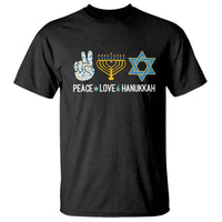 Peace Love Hanukkah Retro Chanukah Jewish Menorah Star of David T Shirt - Wonder Print Shop