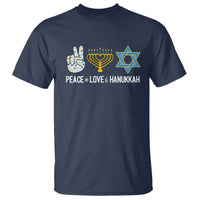 Peace Love Hanukkah Retro Chanukah Jewish Menorah Star of David T Shirt - Wonder Print Shop