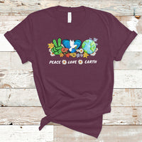 Earth Day T Shirt Earth Day Peace Love Earth Teacher Environment Day Recycle - Wonder Print Shop