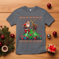 Christmas Sport T Shirt Santa Reindeer Play American Football - Wonder Print Shop