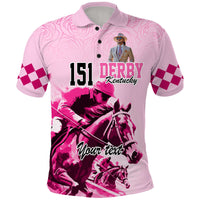 Custom Photo Kentucky Horse Racing Polo Shirt Derby Anniversary Pink Out Party