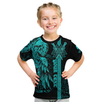 custom-viking-t-shirt-kid-valknut-raven-symbol-celtic-vegvisir-cyan-color