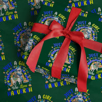 A Girl Loves Hanukkah Wrapping Paper Roll Funny Sloth On Llama Jewish Holiday Gift - Wonder Print Shop
