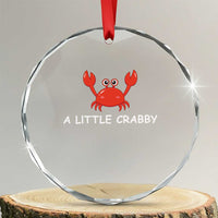 A Little Crabby Crystal Glass Ornament Minimalist Beach Meme Summer Aesthetic