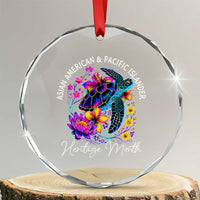 AAPI Asian American and Pacific Islander Heritage Month Crystal Glass Ornament Floral Sea Turtle