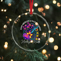 AAPI Asian American and Pacific Islander Heritage Month Crystal Glass Ornament Floral Sea Turtle