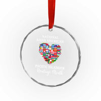 AAPI Heritage Month Crystal Glass Ornament National Asian American and Pacific Islander Countries Flag Heart TS02