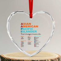 AAPI Heritage Month Heart Crystal Glass Ornament Asian American and Pacific Islander Countries Pride - Wonder Print Shop