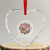 AAPI Heritage Month Heart Crystal Glass Ornament Diversity Is Our Superpower Asian American and Pacific Islander - Wonder Print Shop
