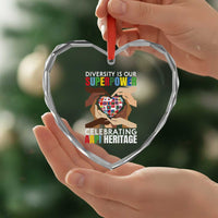 AAPI Heritage Month Heart Crystal Glass Ornament Diversity Is Our Superpower Asian American and Pacific Islander Countries