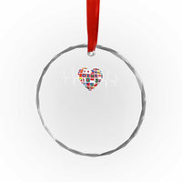 AAPI Heritage Month Heartbeat Heart Asian American and Pacific Islander Countries Flag Crystal Glass Ornament