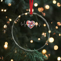 AAPI Heritage Month Heartbeat Heart Asian American and Pacific Islander Countries Flag Crystal Glass Ornament